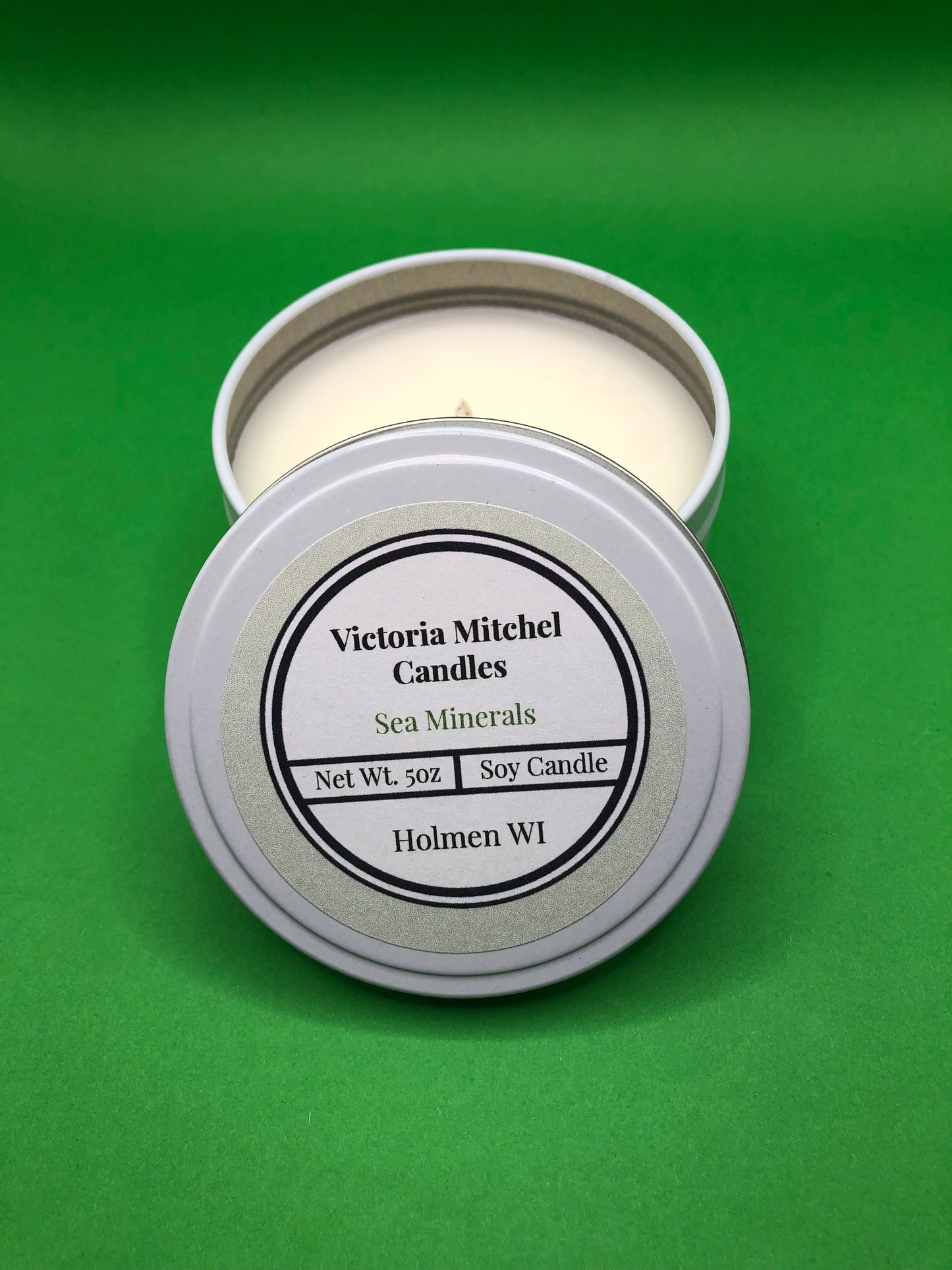 5 oz  Hand-poured Soy Candle in a White Tin