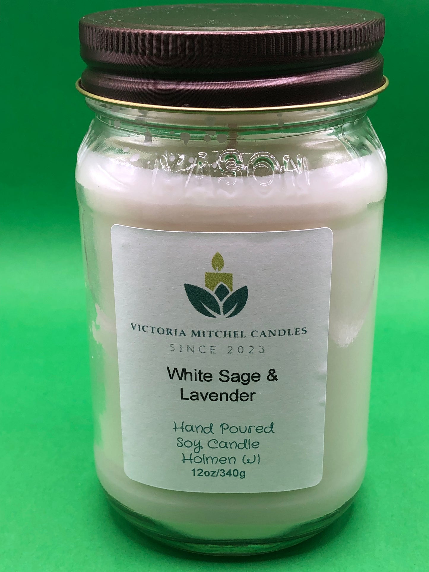 12 oz Mason Jar Hand-poured Soy Candle